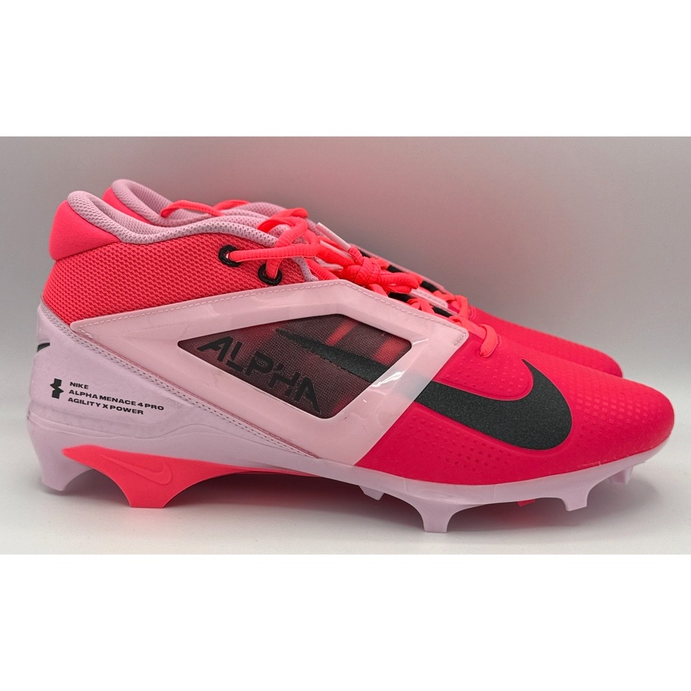 Nike Alpha Menace 4 Pro NRG Shoes Mens Size 12 Pink Football Cleats HJ4568 600